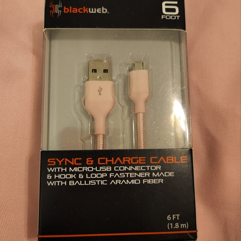 BlackWeb NEW Pink Sync & Charge with Micro-USB Connector 6 Foot Cable